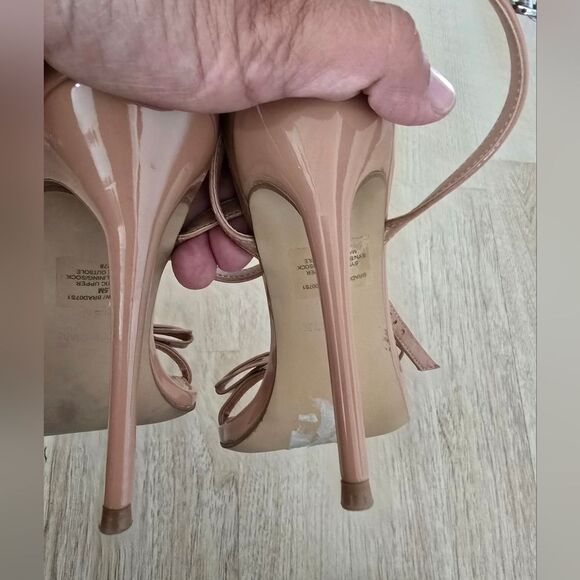 Steve Madden Bradshaw Dark Blush Patent Ankle Strap High Heel Sandals Size 9.5 - Picture 6 of 12